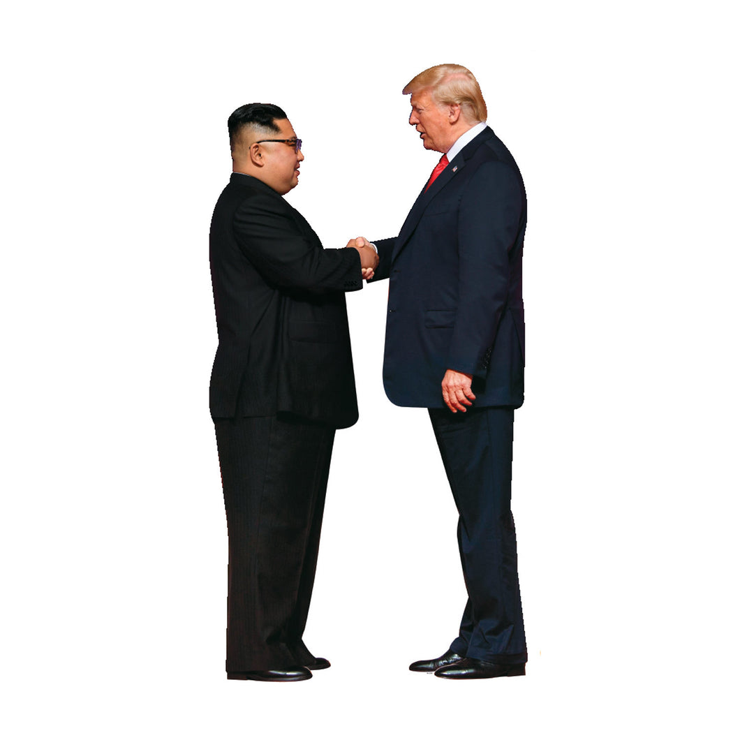 President Donald Trump and Kim Jong-un US-North Korea Summit Handshake Cardboard Stand Up, 6 feet…