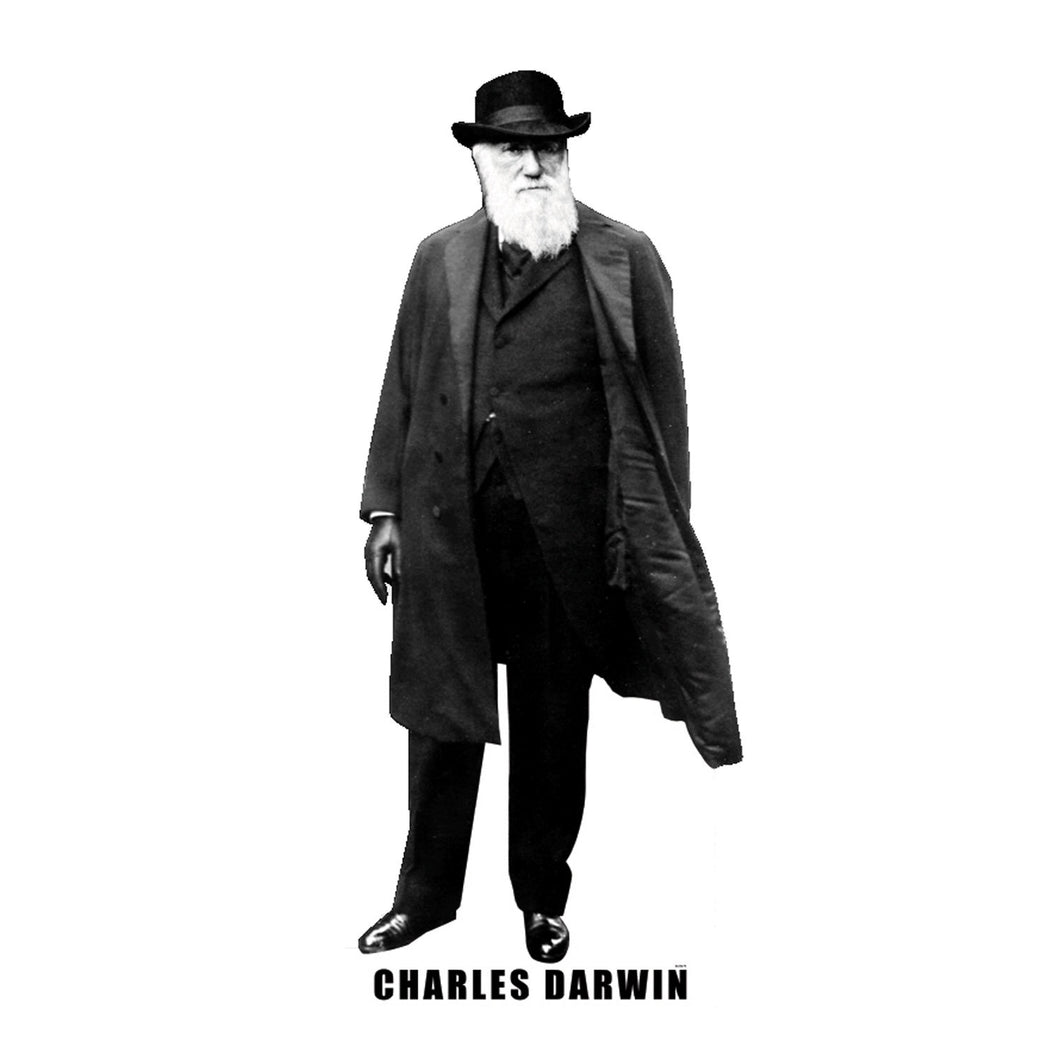 Charles Darwin Carboard Stand Up, Black and White Print, 5 feet…